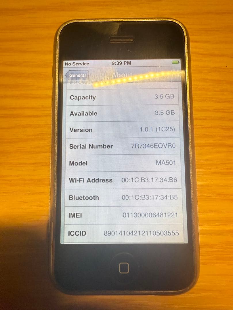 iPhone 2G 4GB 動作品 日本未発売　初代 第1世代 A1203