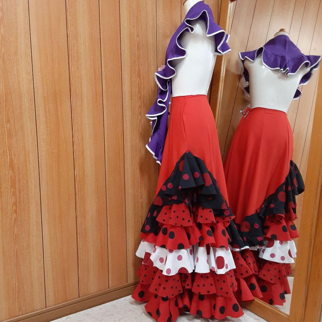 フラメンコ衣装　☆ファルダのみ　＊豪華3段フリル