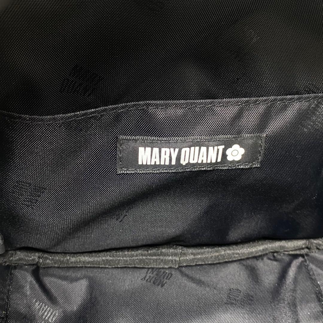 MARY QUANT スクエアキルトデイジーパッチ ブラック ショルダー キルト