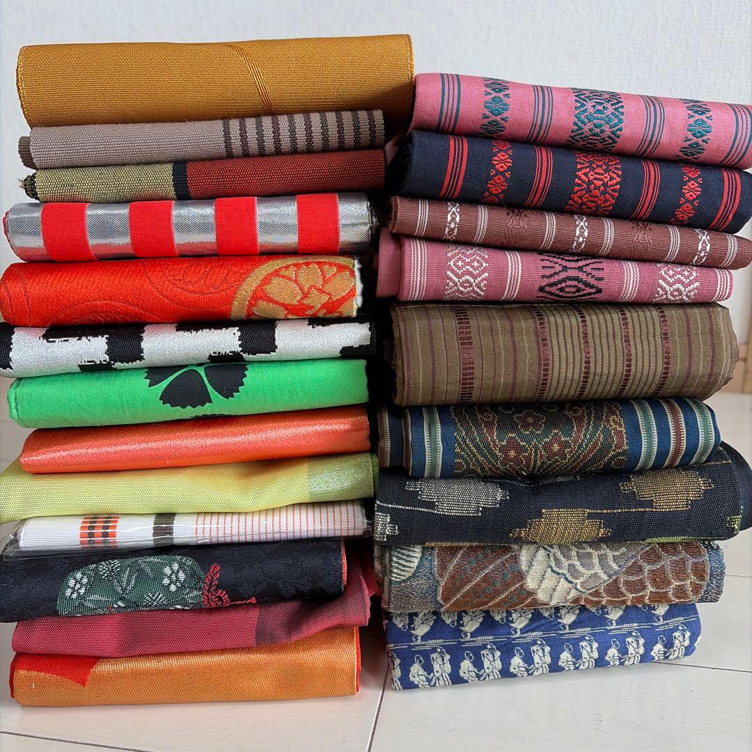 ■S31■半幅帯　22点セット■大量まとめて売り■未使用品～汚れ有　半巾帯小袋帯