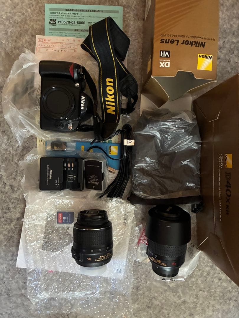 NikonD40Xダブルズームキットフラッシュ内蔵高速連写レンズカバーSDカード