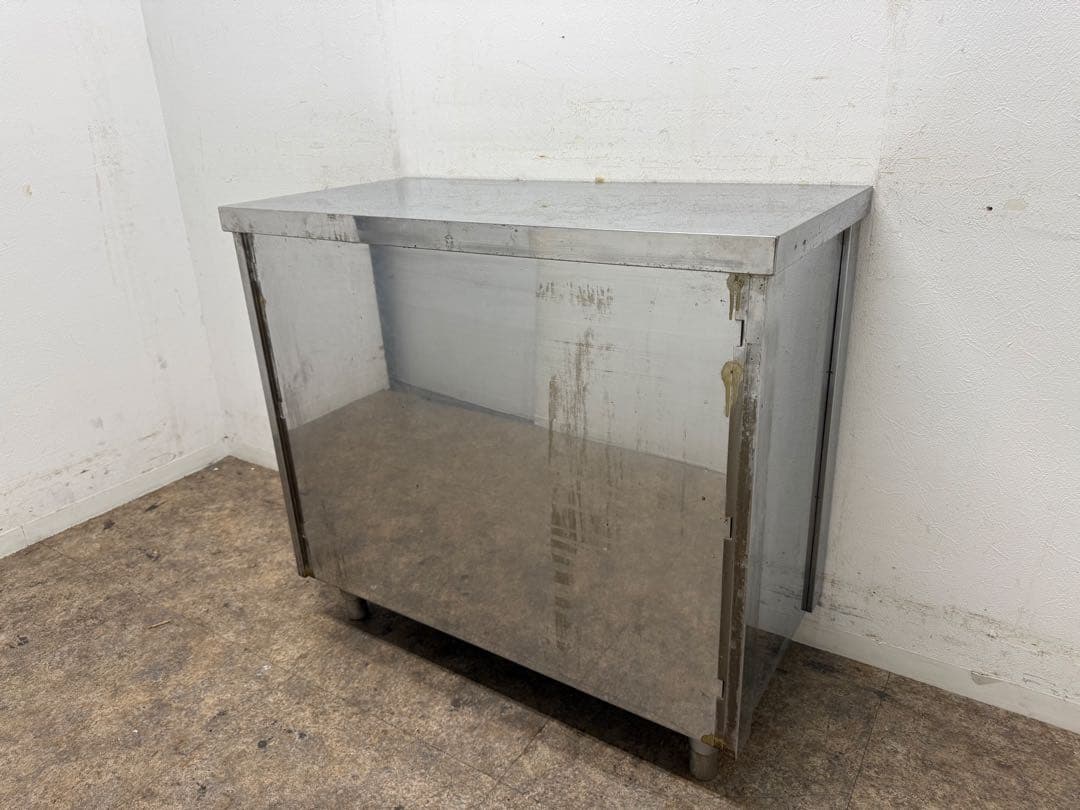 ステンレス　扉引き出し付き　作業台　飲食店　W９００ｘＤ４５０ｘＨ８００ｍｍ