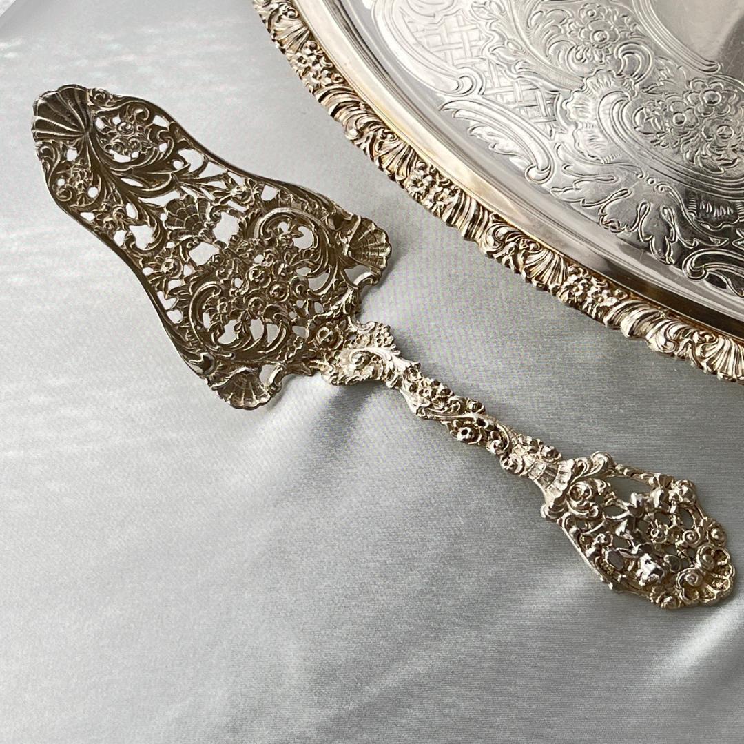 【ドイツ】 天使と薔薇のケーキサーバー【純銀】