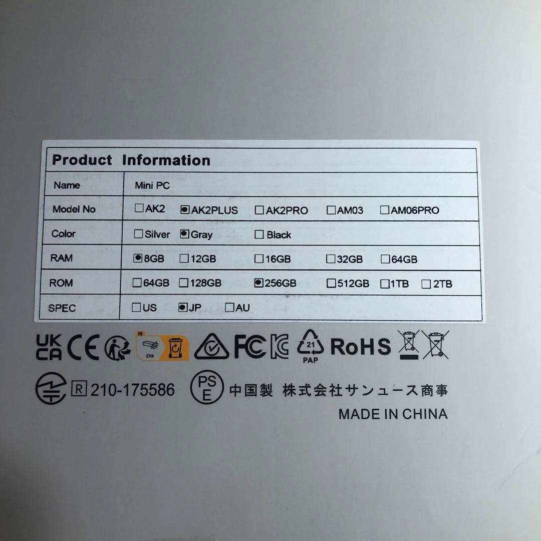 ミニPC NIPOGI Mini PC N100 RAM8GB SSD256GB