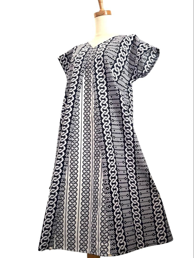 6Y19-1896浴衣リメイク　ワンピース　ロング　ハンドメイド　優雅Aライン