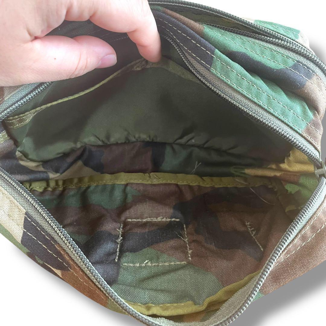 【希少/USA製】ブリーフィング ポーチ 迷彩 ウッドランドカモ ナイロン