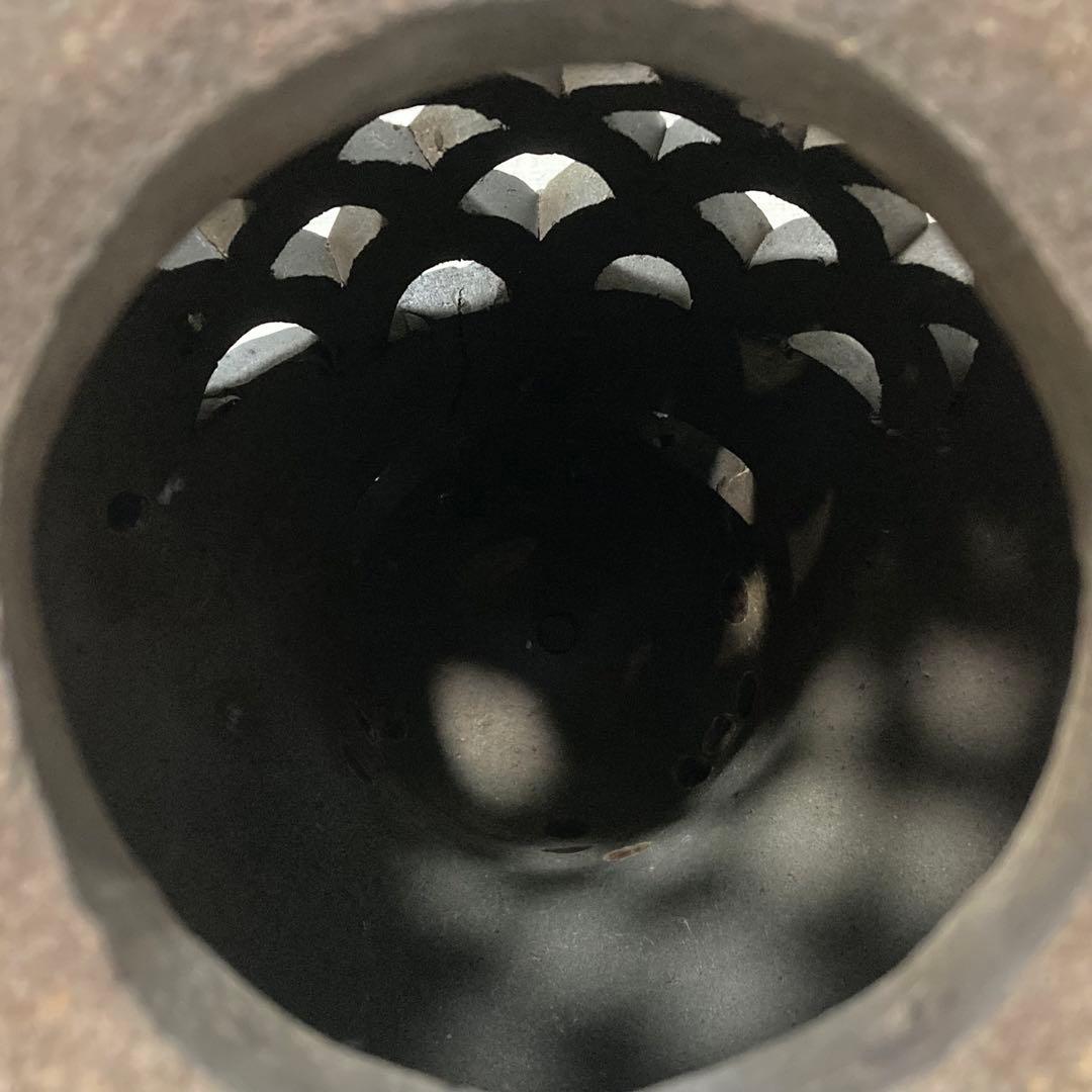 信楽焼 陶器 フクロウ 梟 置物 オブジェ 透かし 工芸品 モダン レトロ