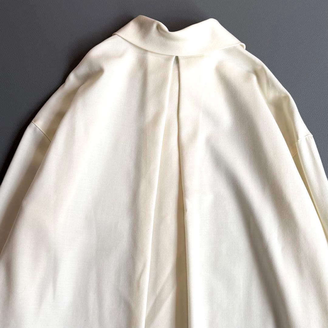 美品 キャバン CABaN ウールツイル ハイネックロングシャツ アイボリー
