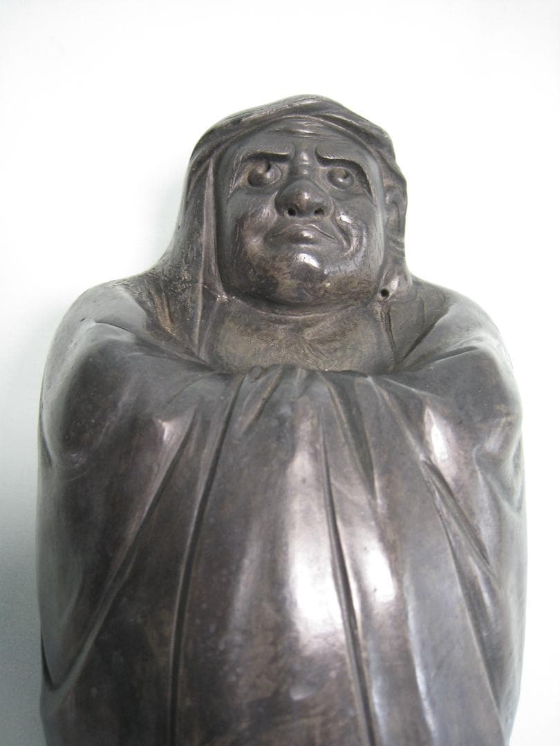 備前焼　　【青備前達磨立像】稀少な青備前