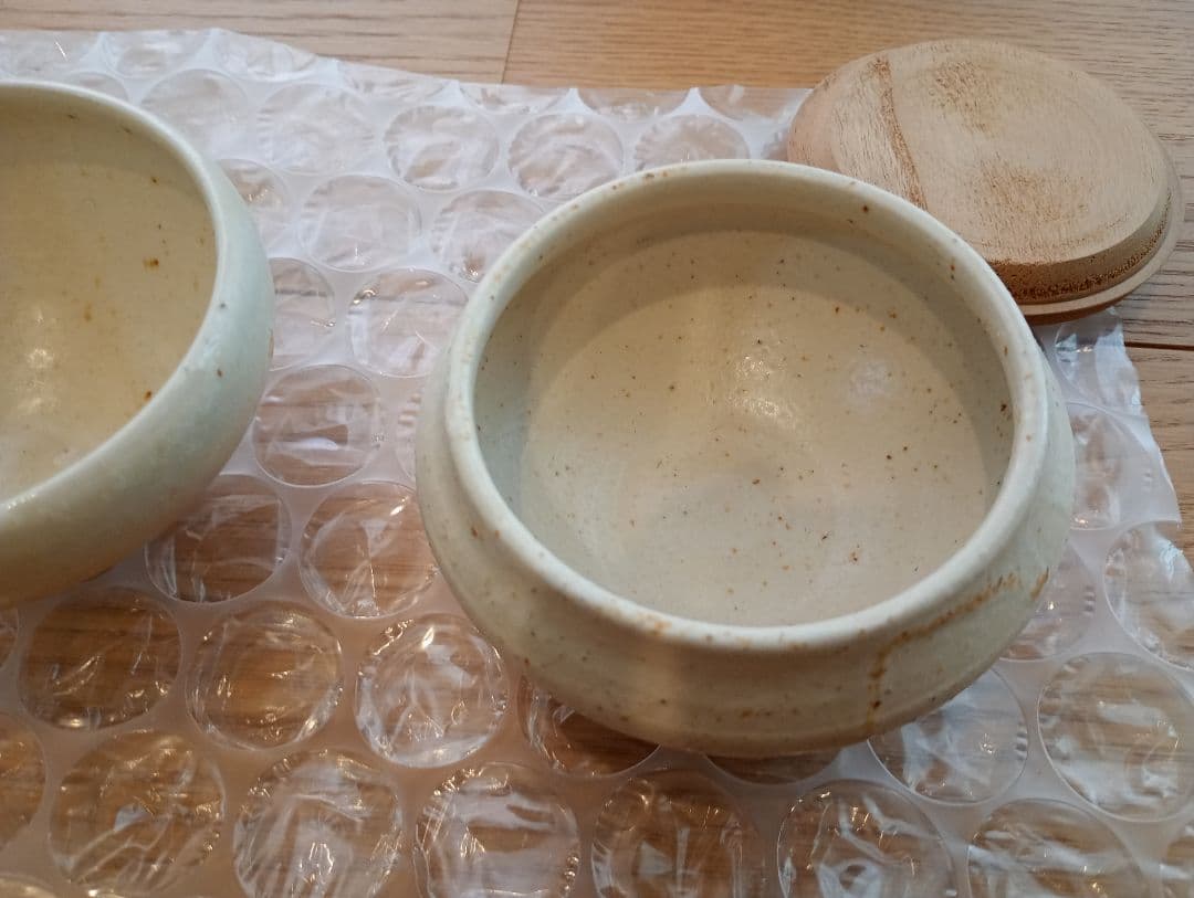 s*a様 市川孝新品セット白磁片口鉢・木蓋小壺