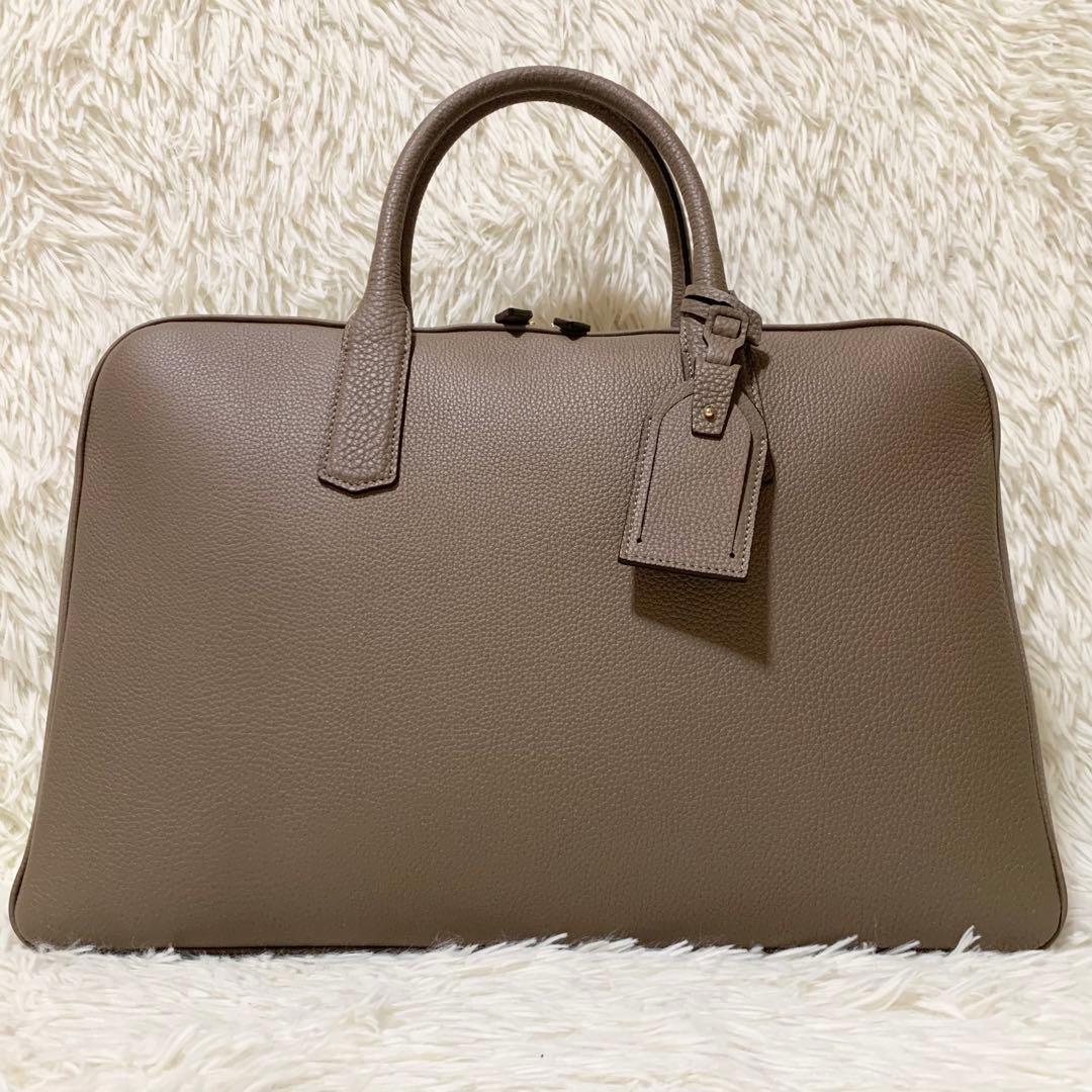 【未使用に近い】大峡製鞄 ゲント•メディア スリムオーバーナイト トープ