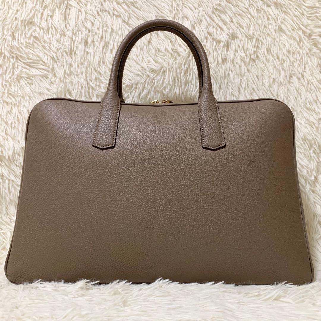 【未使用に近い】大峡製鞄 ゲント•メディア スリムオーバーナイト トープ