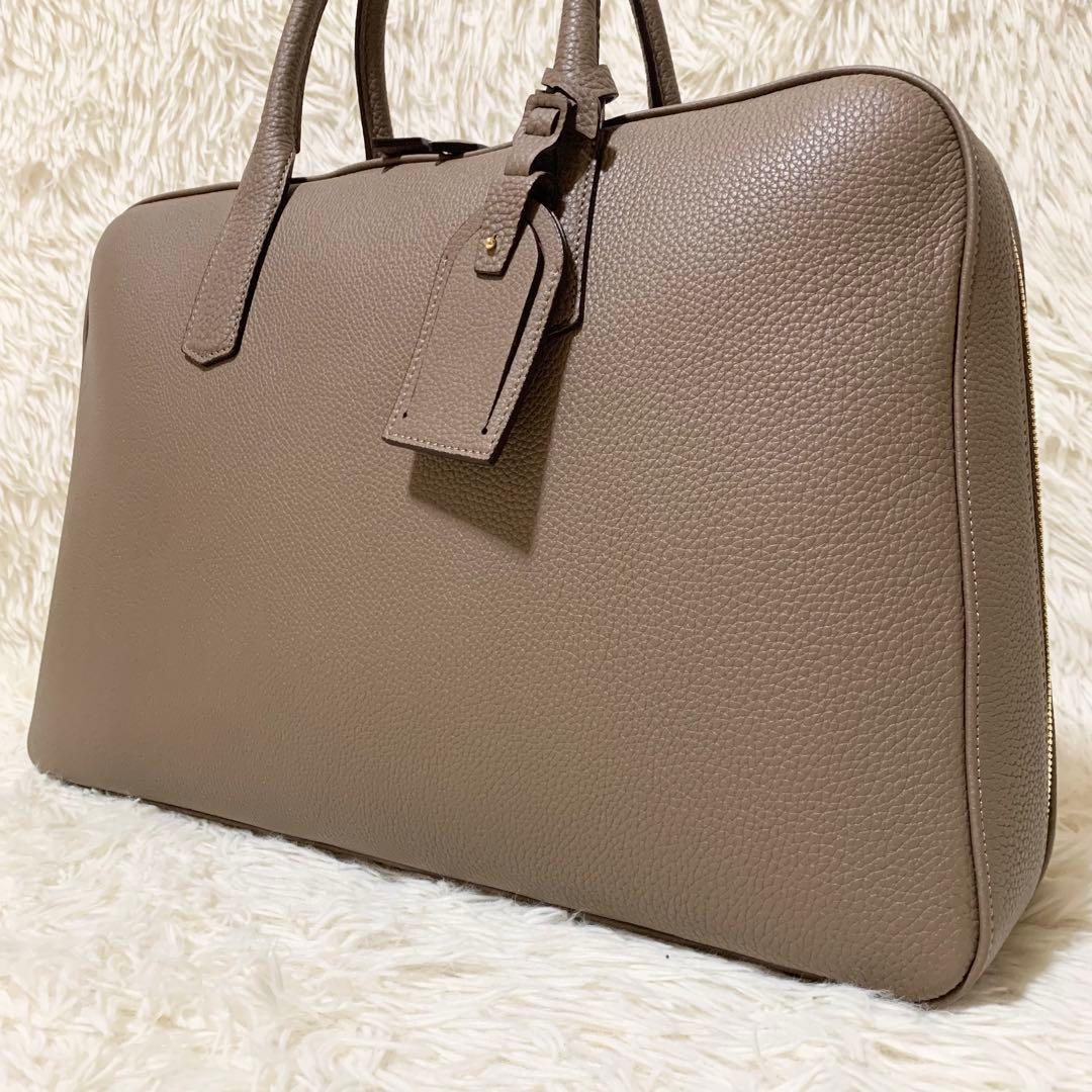 【未使用に近い】大峡製鞄 ゲント•メディア スリムオーバーナイト トープ