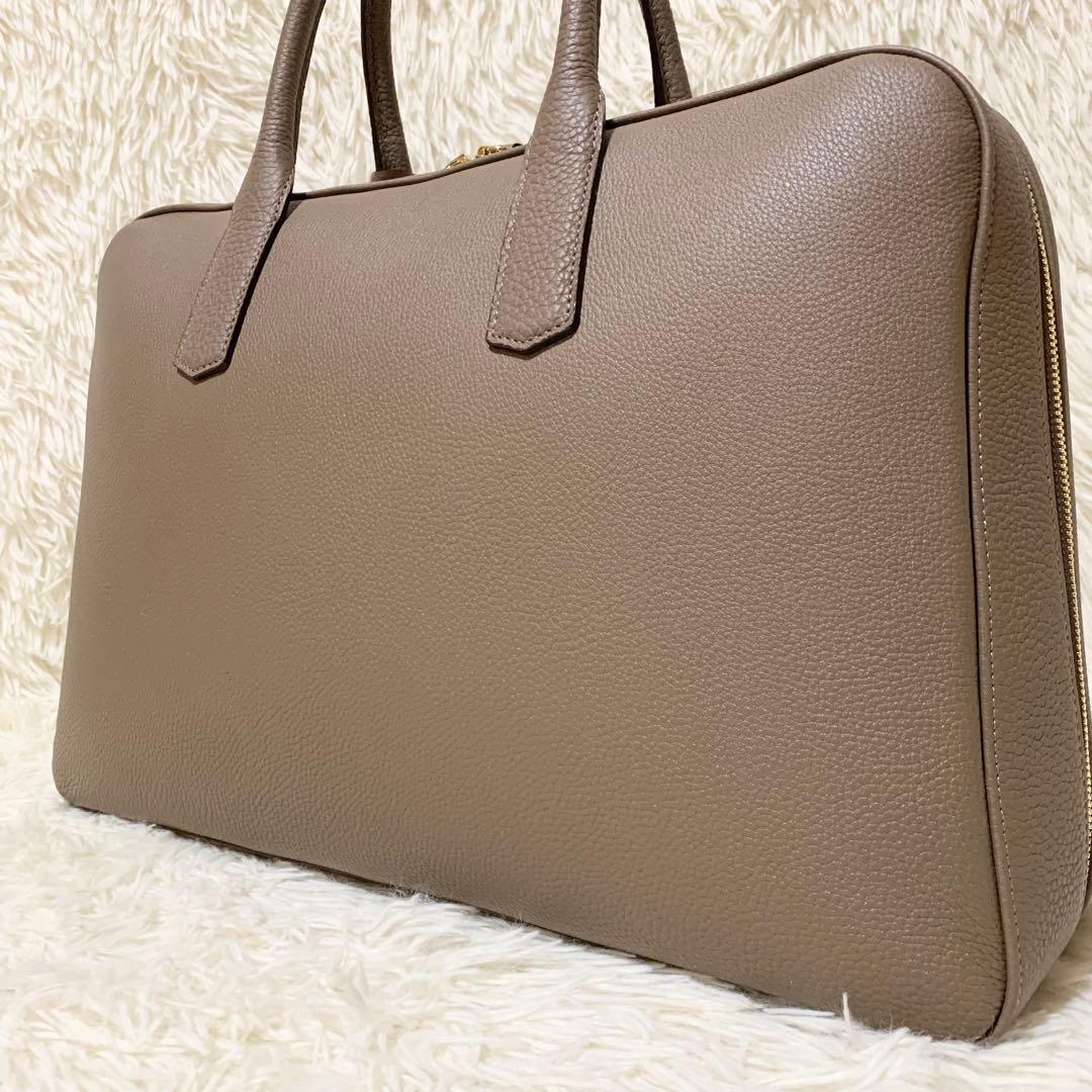 【未使用に近い】大峡製鞄 ゲント•メディア スリムオーバーナイト トープ