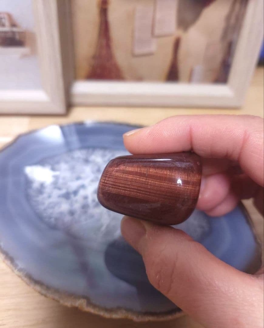 【№3】天然石　虎目石タイガーアイ レッドタイガーアイ アメジスト　3点タンブル