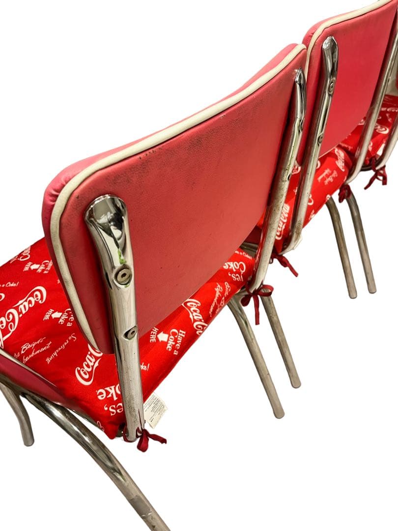 『希少非売品』CocaCola コカコーラ カフェチェア椅子 イス 赤4脚セット
