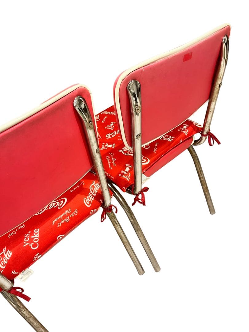 『希少非売品』CocaCola コカコーラ カフェチェア椅子 イス 赤4脚セット
