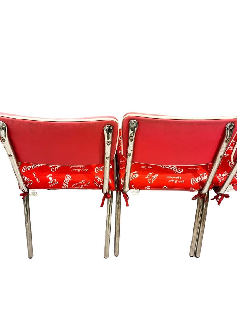 『希少非売品』CocaCola コカコーラ カフェチェア椅子 イス 赤4脚セット