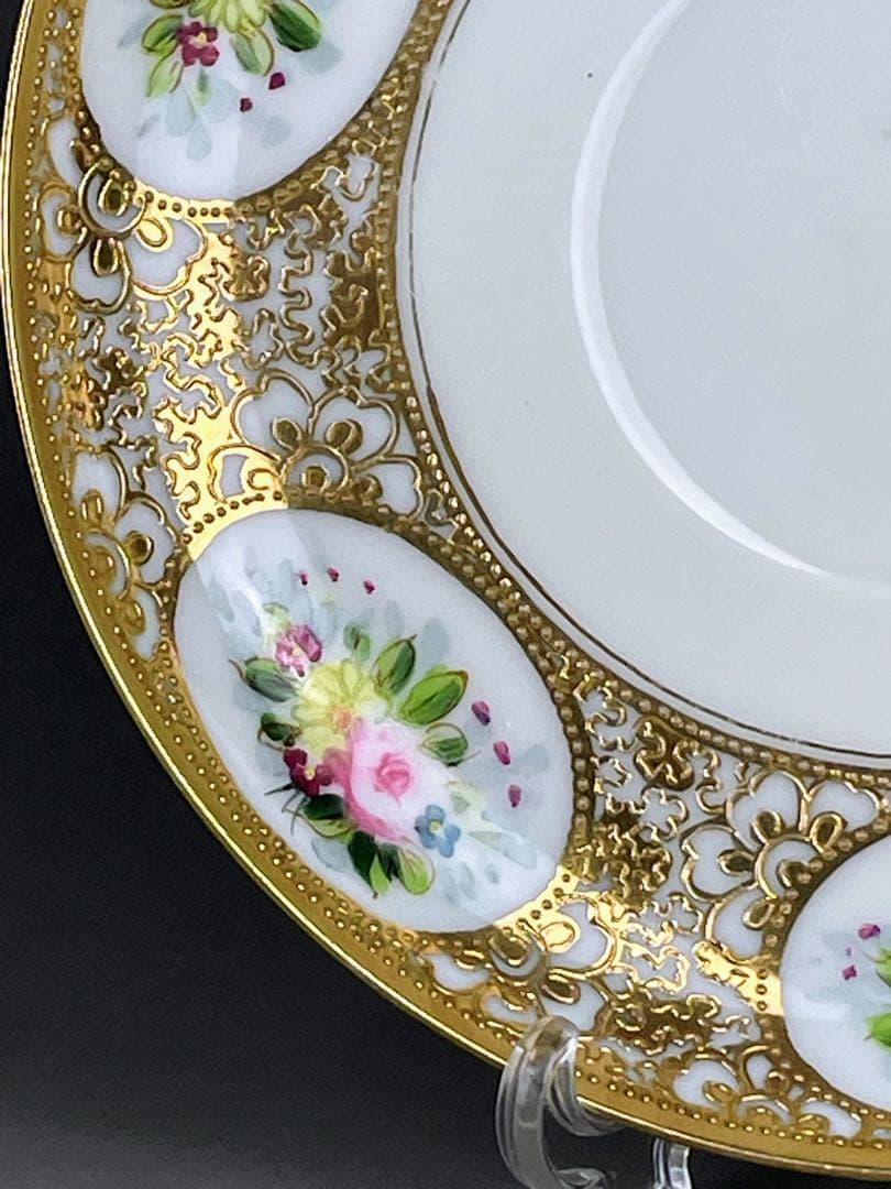 オールドニッポン エッグシェル アールヌーボ様式 ティーカップ ソーサー