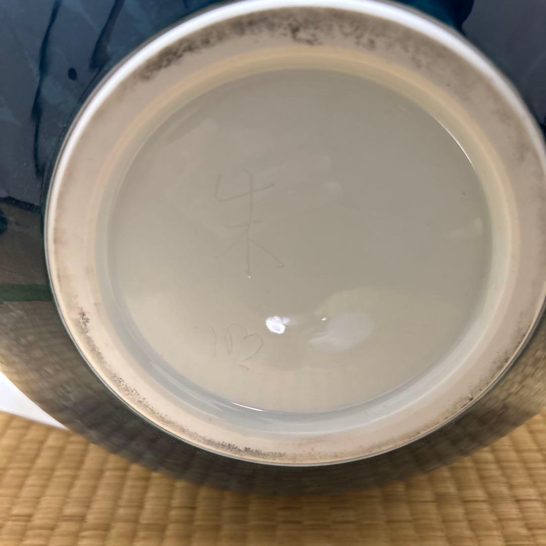 藤井朱明 壺 飾り壺 花器 日展人気作家 花瓶 有田焼 特大雪景色 共箱付き