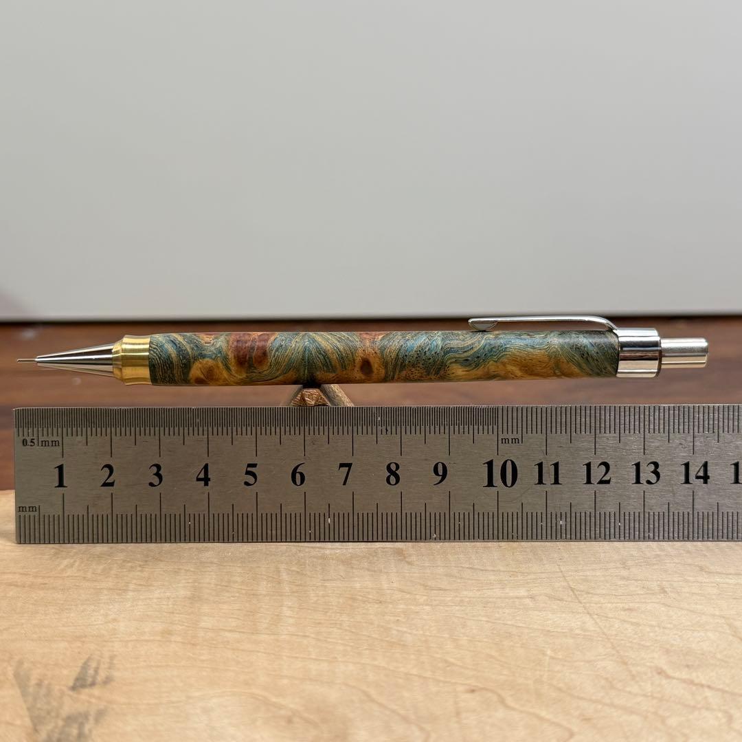 157花梨瘤スタビ　木製シャーペン　強低重心ダブルR 真鍮