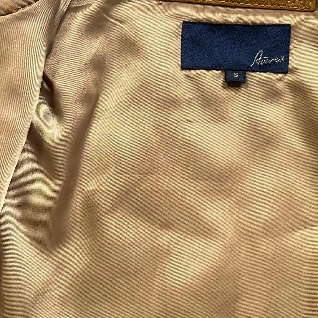 AVIREX レザージャケット　スタジャン　やぎ革　オールレザー　スタッズ　S