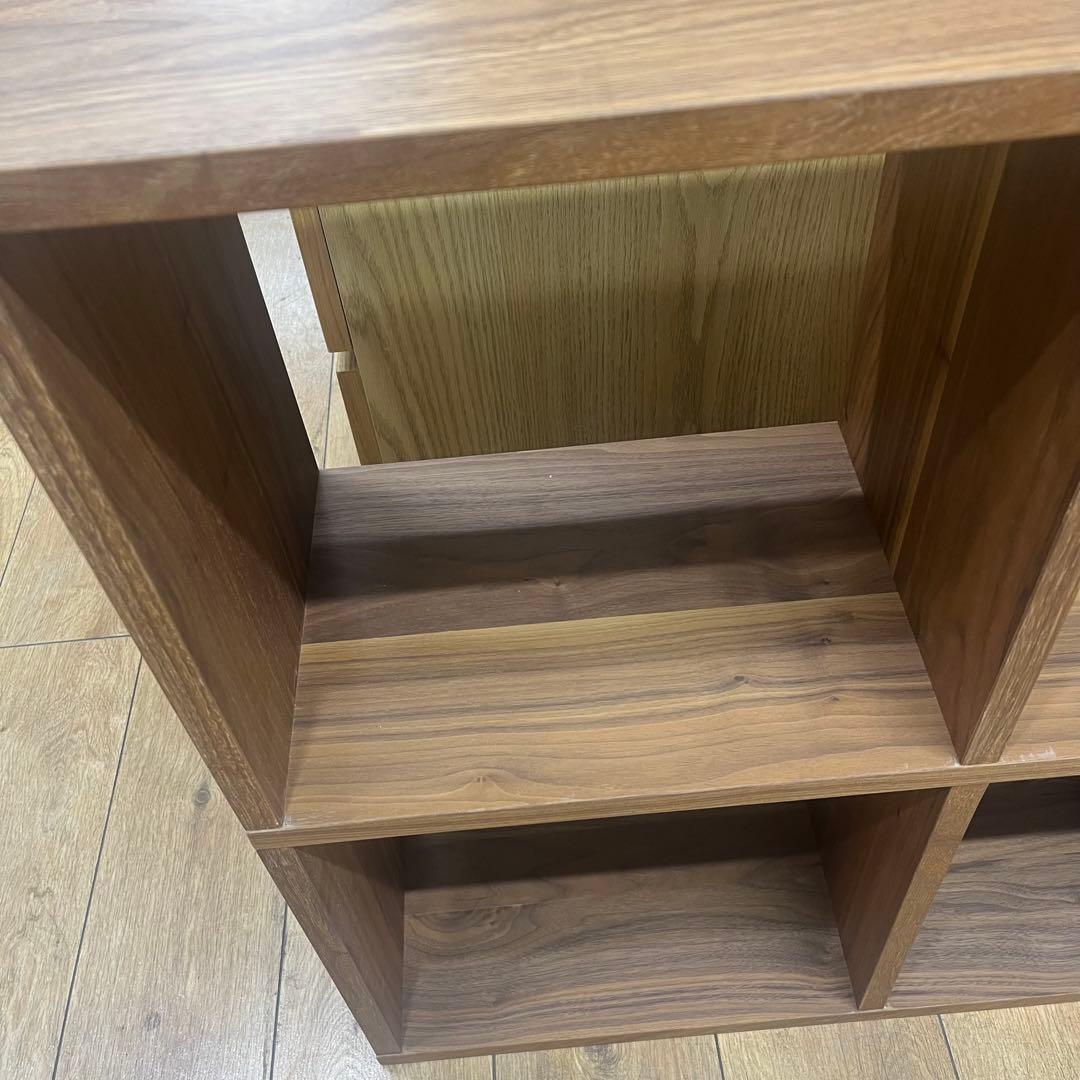 無印良品スタッキングシェルフ　ウォールナット材　➕引き出し4段2点セット