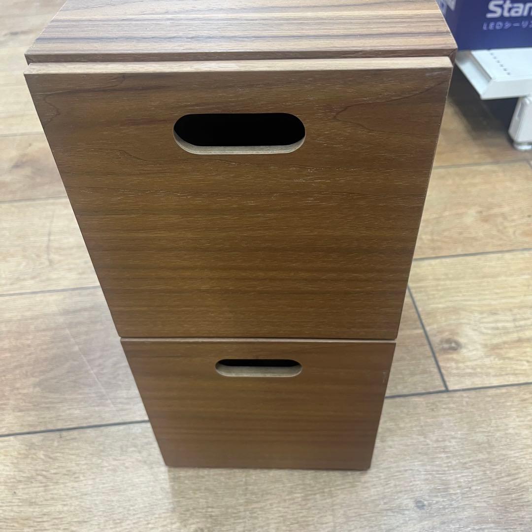無印良品スタッキングシェルフ　ウォールナット材　➕引き出し4段2点セット