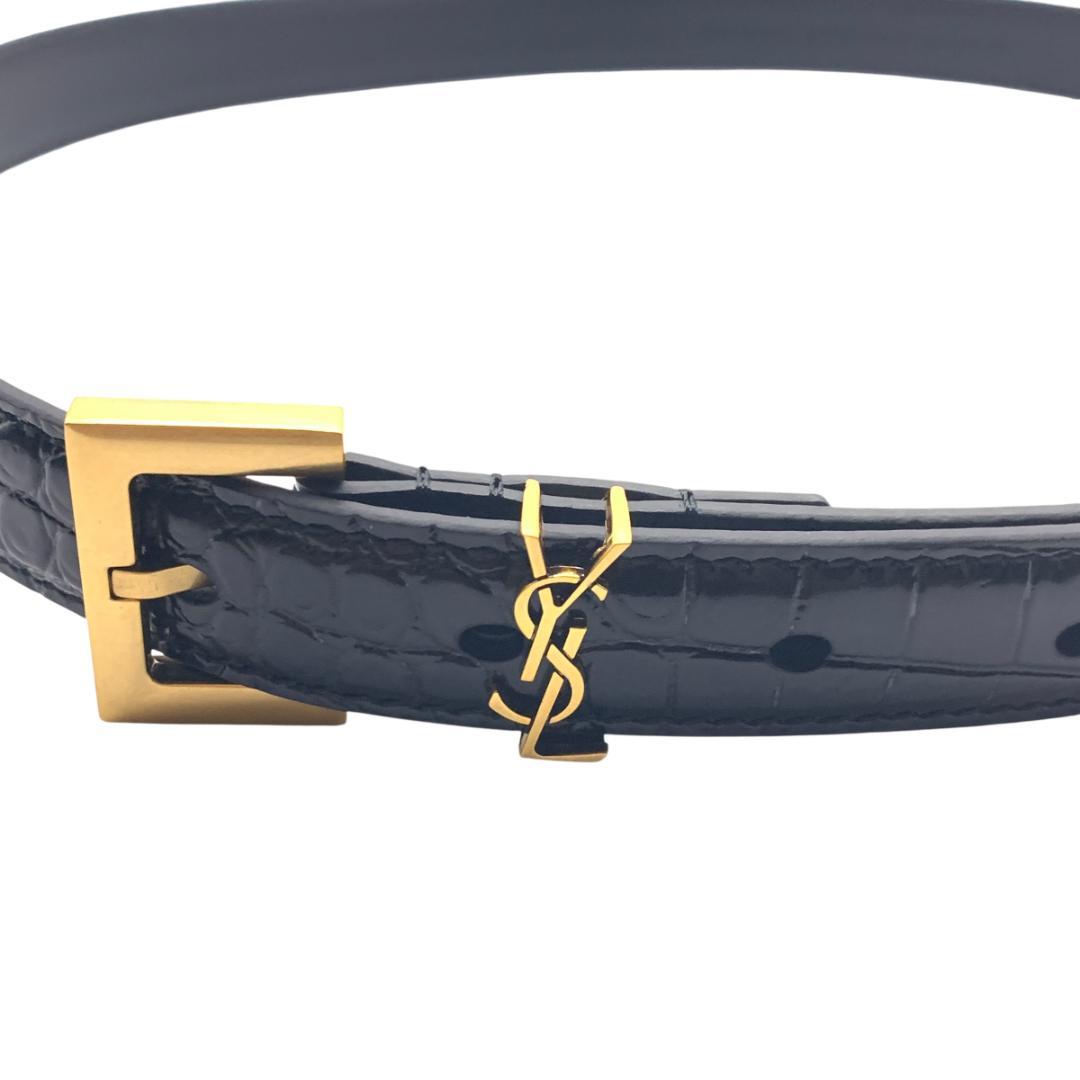 美品★YSL イヴサンローラン　細いベルト73-83ｃｍ