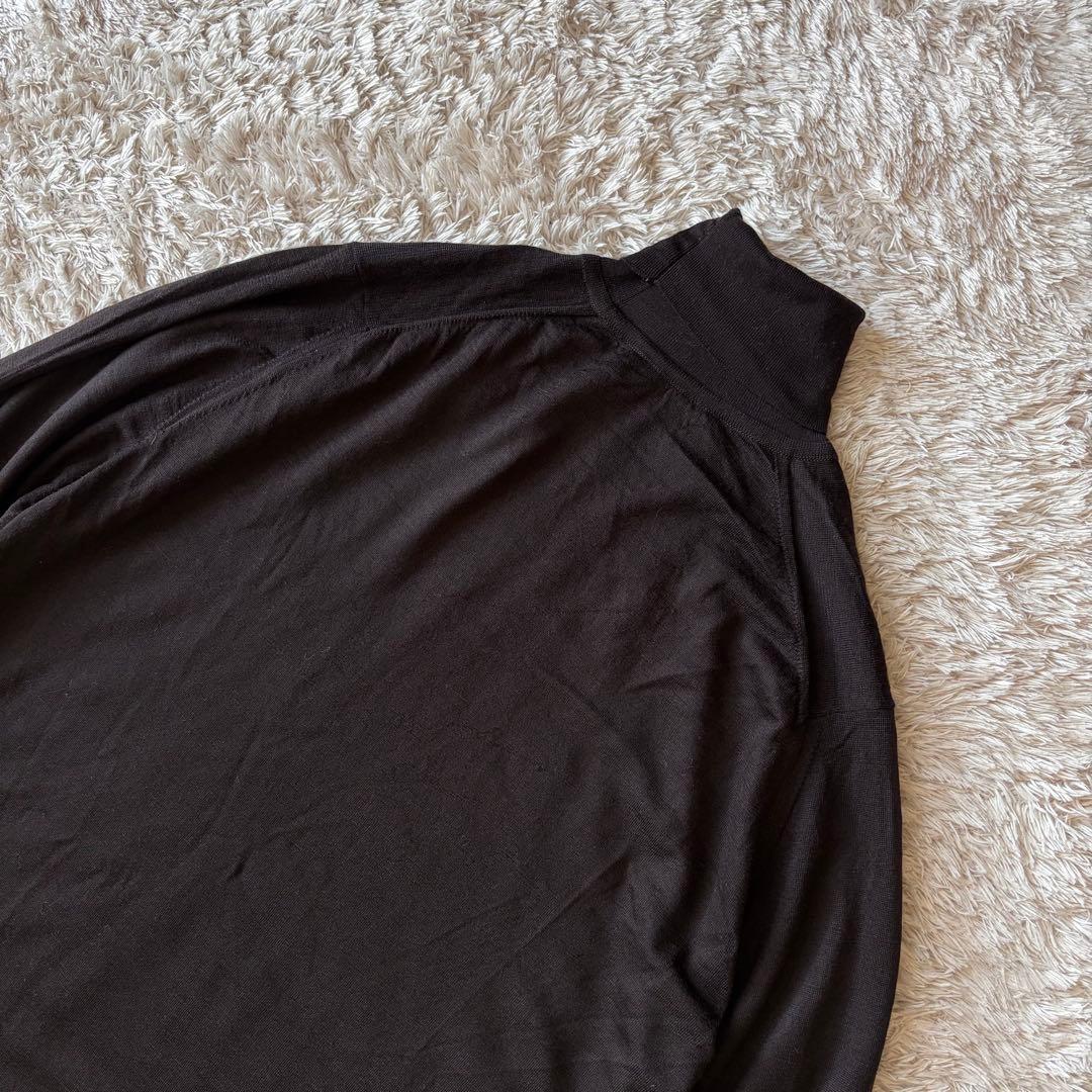 ジョンスメドレー JOHN SMEDLEY タートルネックウールニット F 茶