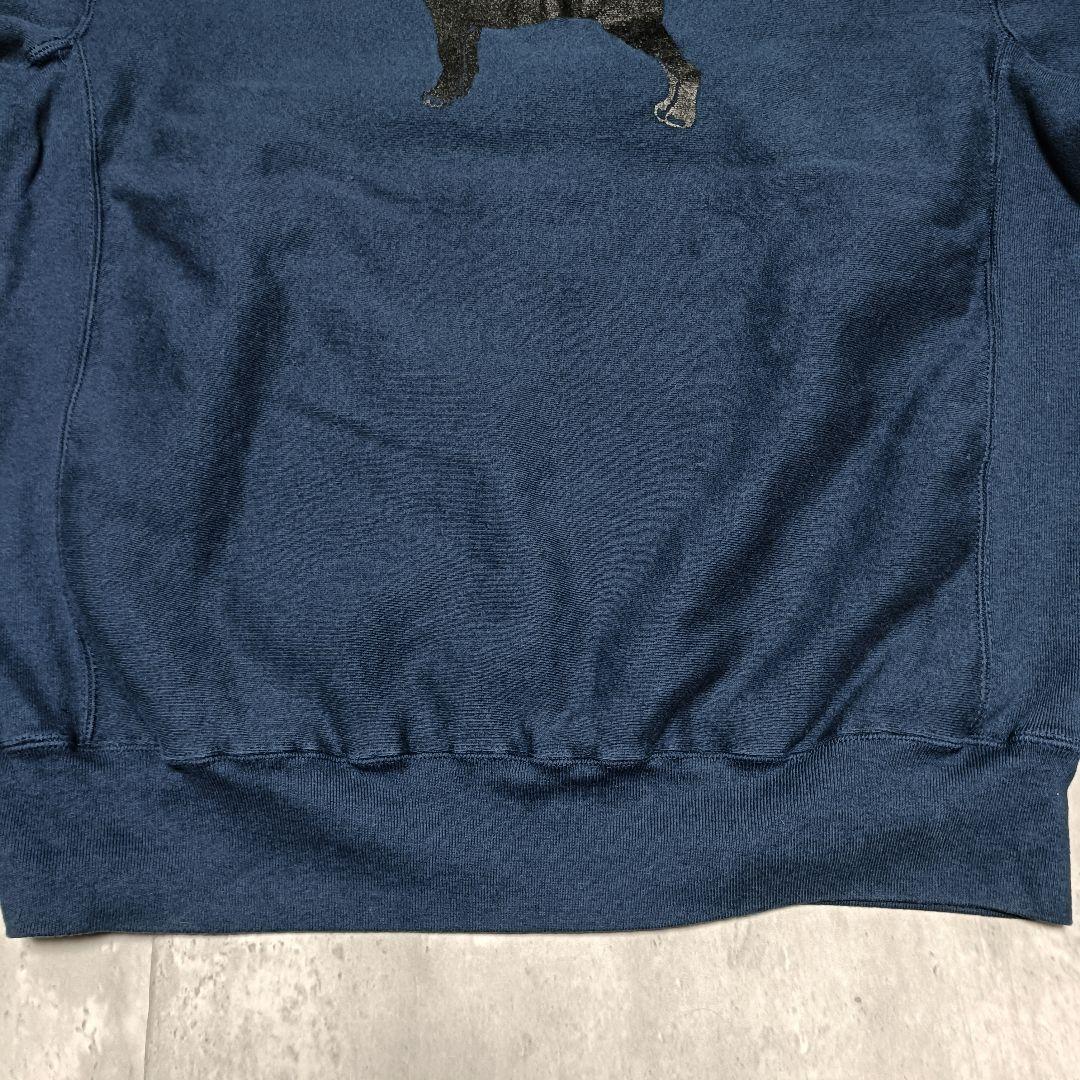 90s USA製 The black dog ネイビー スウェットアニマル XL