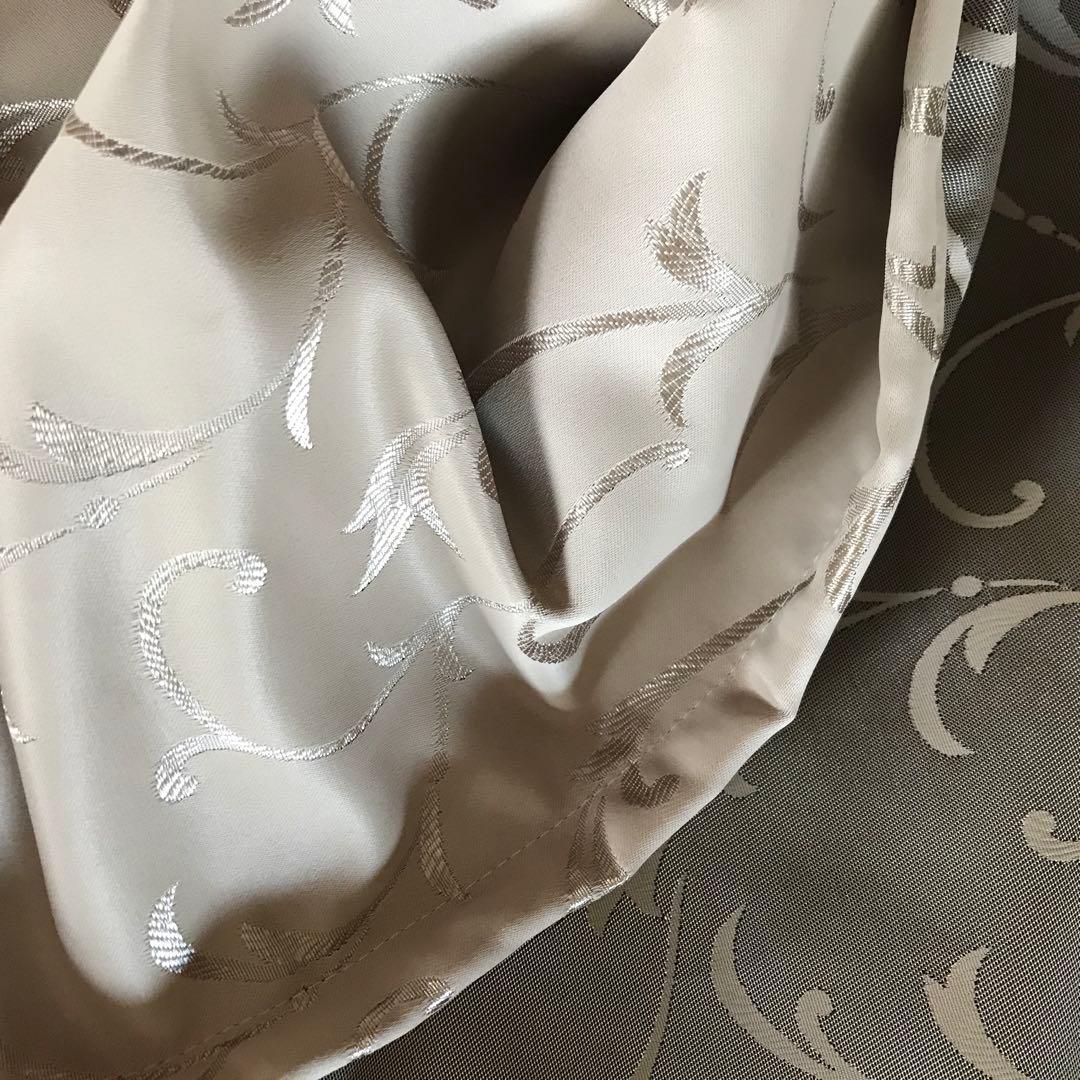 厚地カーテン　幅150cm×丈240cm2枚　ゴールド