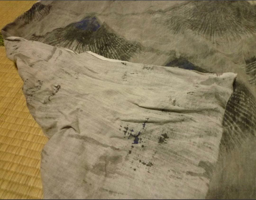 【古古布】木綿鯉のぼり生地　長さ320㎝　手描き