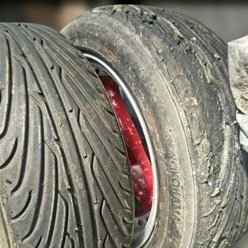 【希少！】アドバンレーシング Oni 15インチ レッド 4穴 深リム