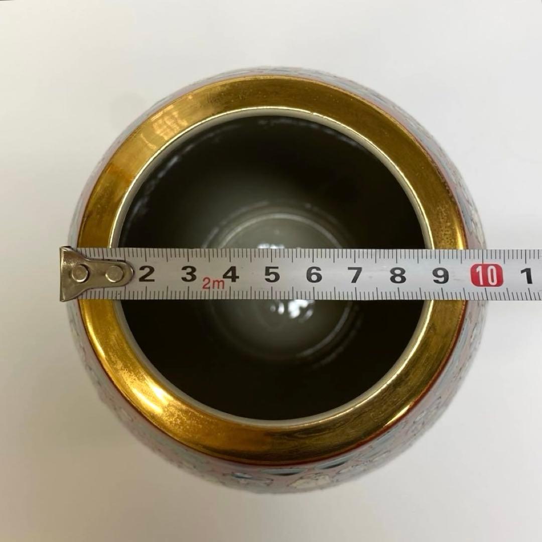 九谷焼 九谷木米 木米 花瓶 唐子 金彩 1点 壺 フラワーベース