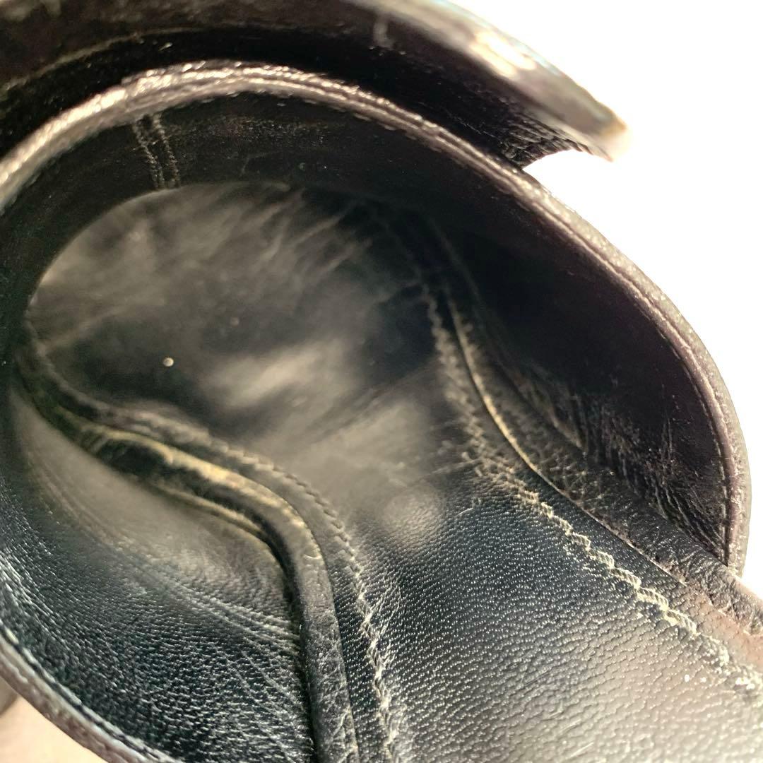 ルイヴィトン　インディアナミュール　サンダル　黒　レザー　変形ヒール　34