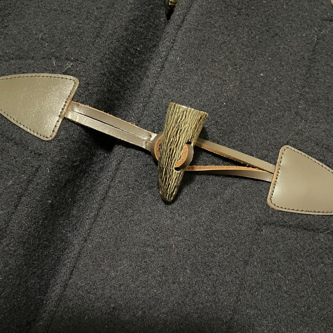 未使用に近い　ヴァンヂャケット　カシミヤダッフルコート　L　ネイビー　チェック柄