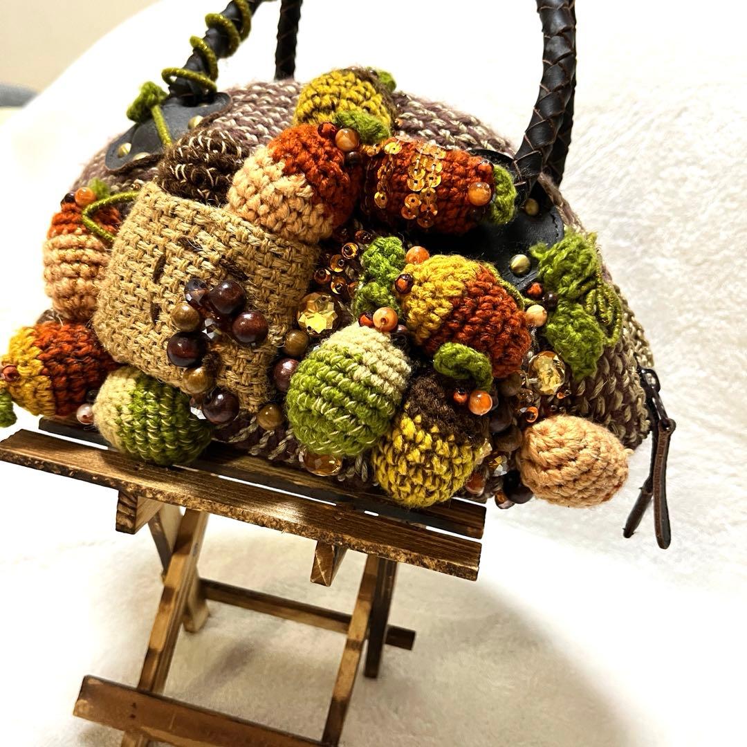 ミクサージュ mixage カゴバッグ 木の実 キラキラ ビジュー 個性的