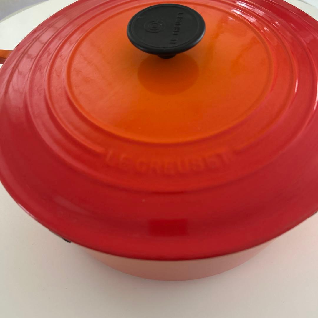 ルクルーゼ　LE CREUSET　ココット ロンド オレンジ　28cm