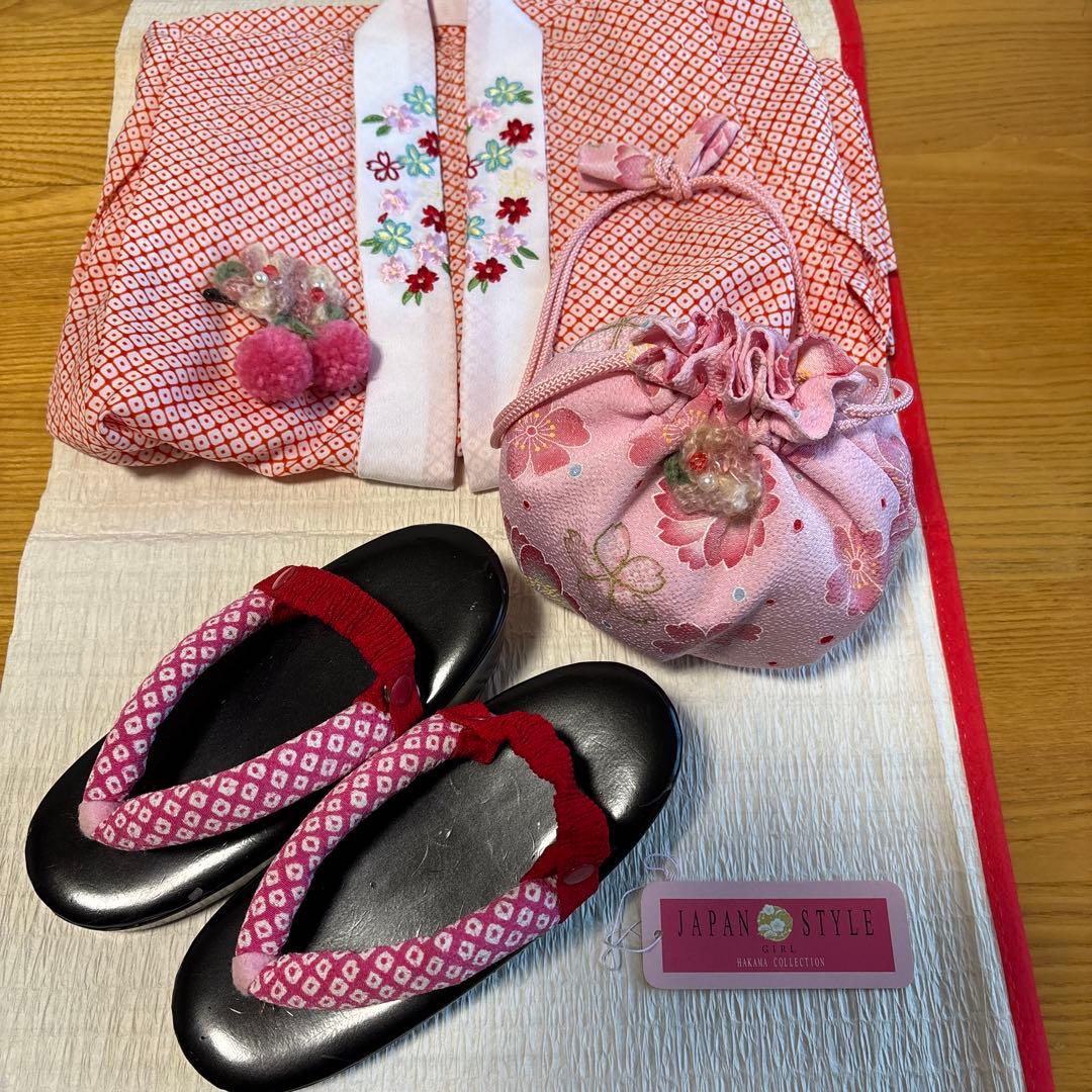 七五三　JAPAN style 三歳　 着物被布六点セット