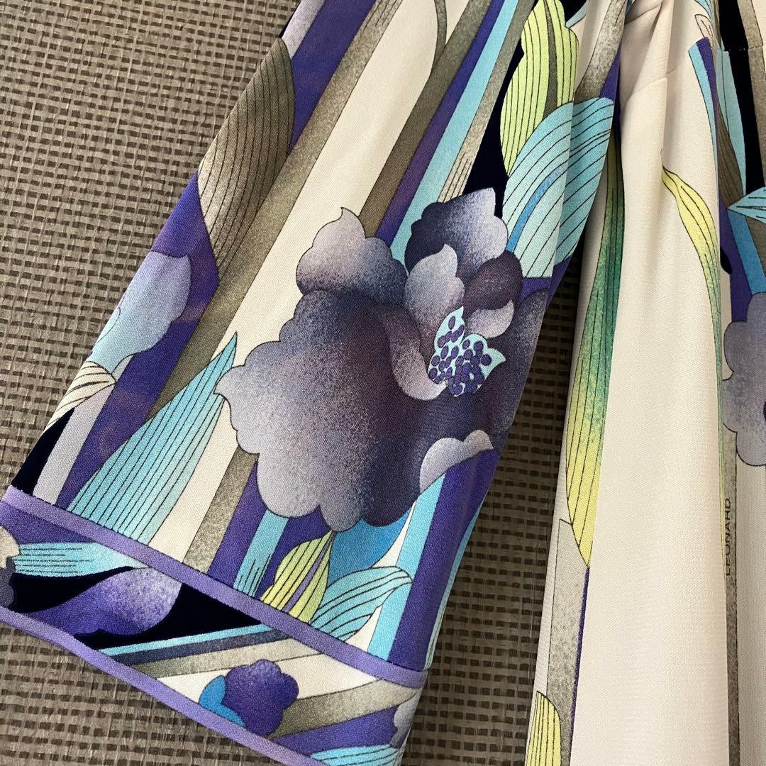 レオナール カンカン ワンピース 花柄 40