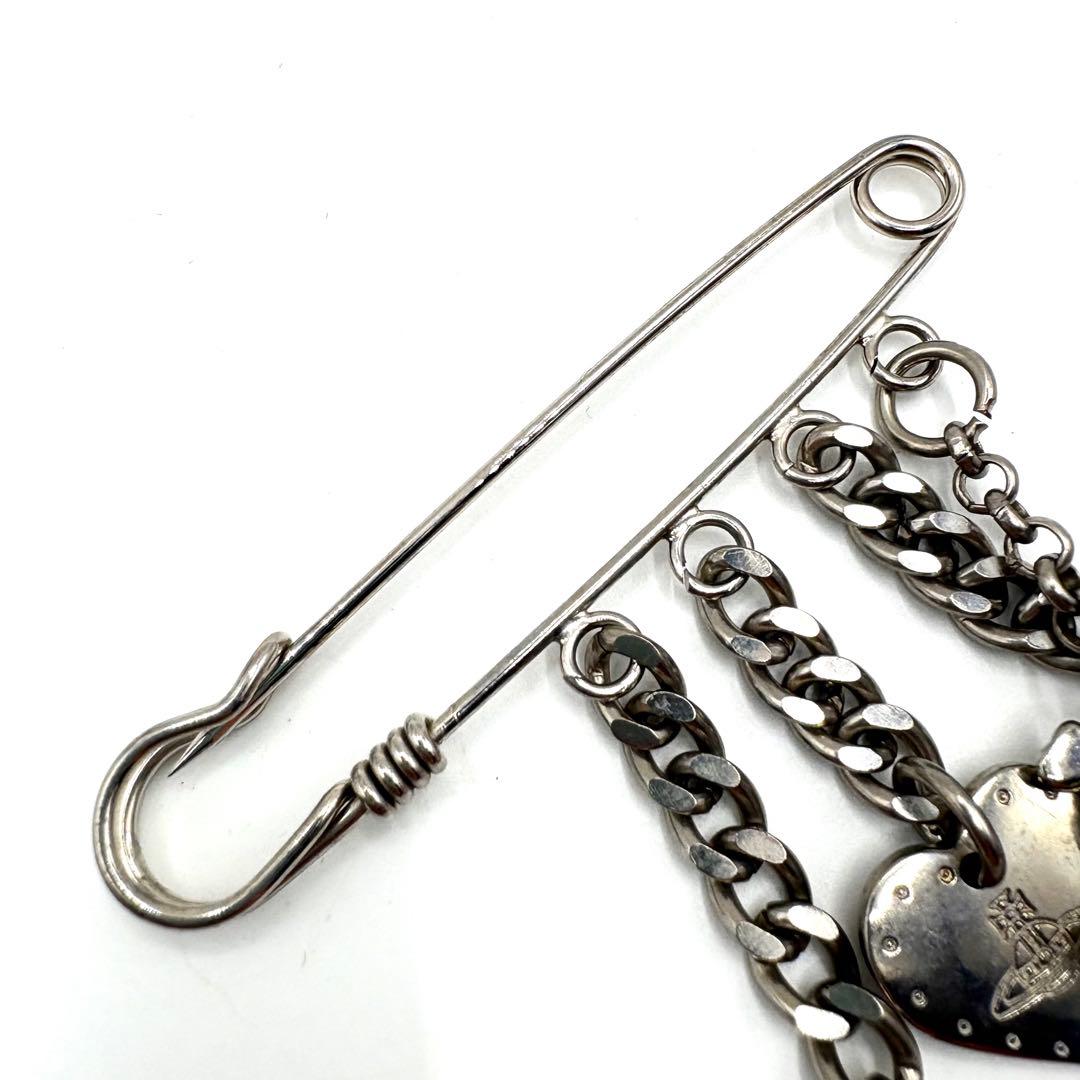 ヴィヴィアン ウエストウッド シルバーブローチ 安全ピン オーブ スカル ハート