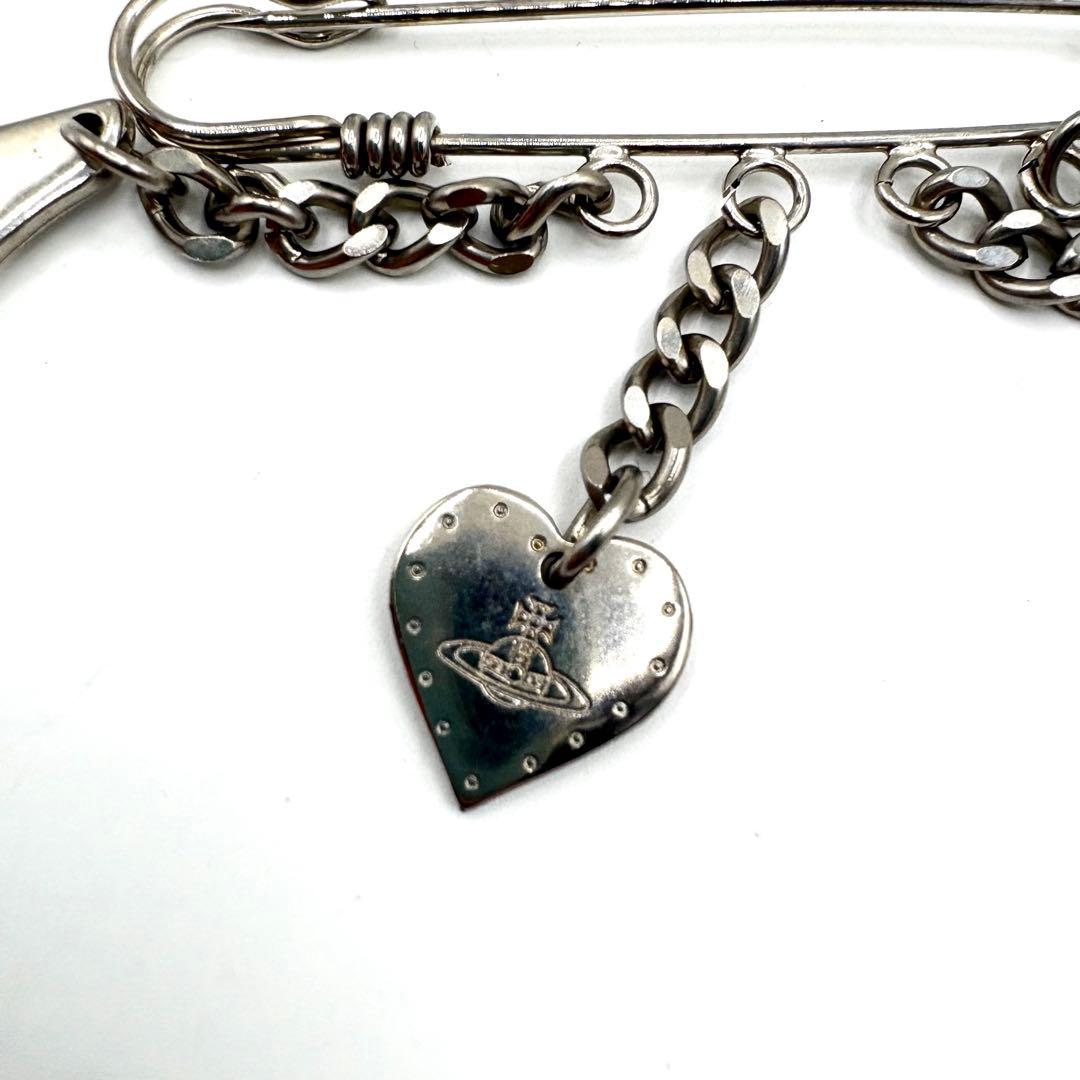 ヴィヴィアン ウエストウッド シルバーブローチ 安全ピン オーブ スカル ハート