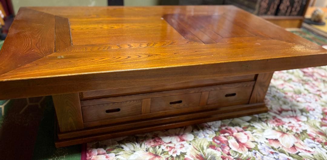 囲炉裏テーブル(引き出し3個付き和家具)