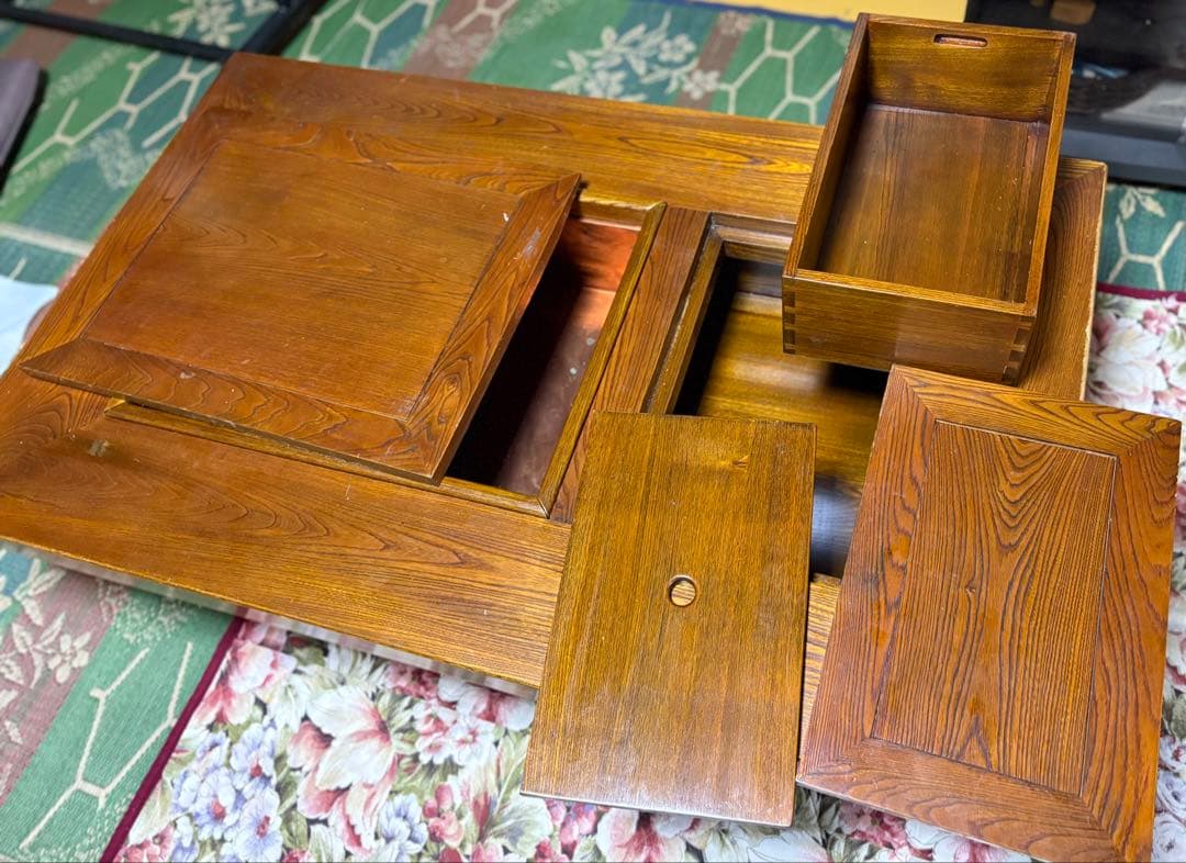 囲炉裏テーブル(引き出し3個付き和家具)