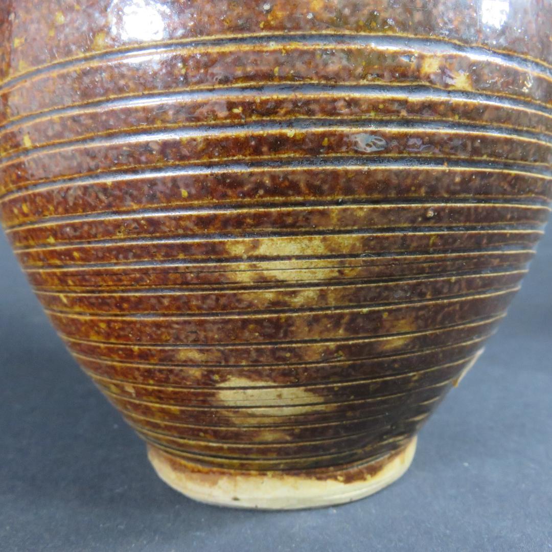 相馬 壺 徳利 花器 一輪挿し 民藝 飾り壺 時代物 鉄釉 とび鉋 希少