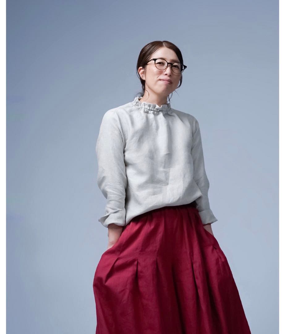 [専用]wafu◆プレミアム シャーリング リネントップス◆フラックス◆サイズ１