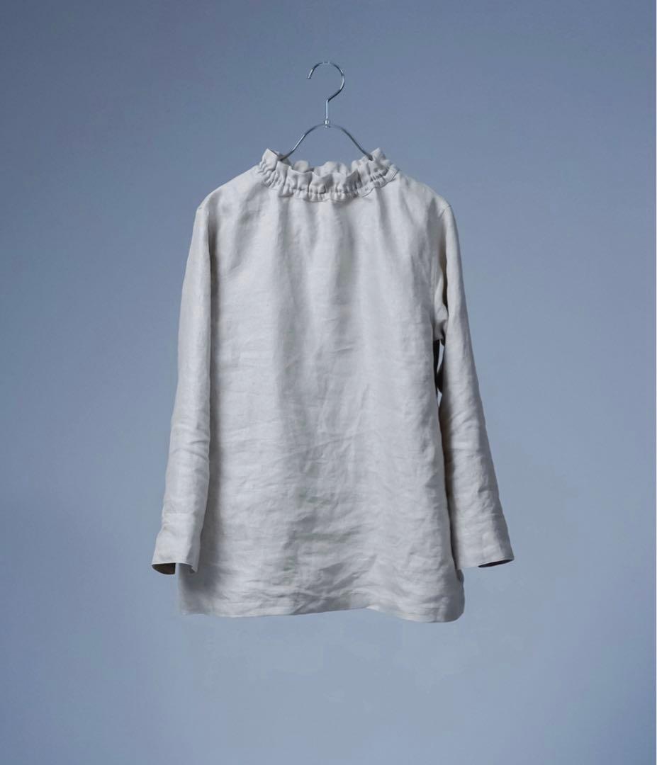 [専用]wafu◆プレミアム シャーリング リネントップス◆フラックス◆サイズ１