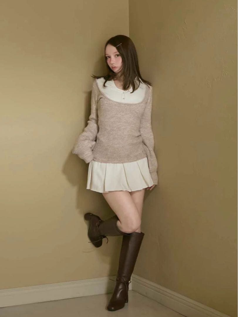 新品未使用タグ付♡andmary Demi layered mini dress