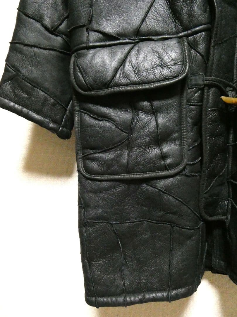 ヴィンテージ！超絶人気カラーブラック！ツギハギ！リアルムートンダッフルパーカー